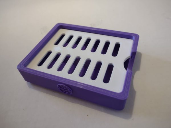 SOAP DISH PURPLE / WHITE LID