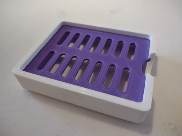 SOAP DISH WHITE / PURPLE LID